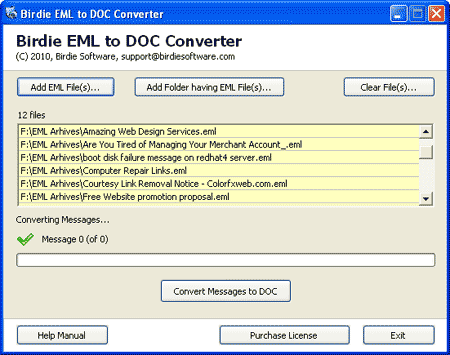 EML to DOC Converter to Convert Batch EML files to MS Word @ Birdie Software