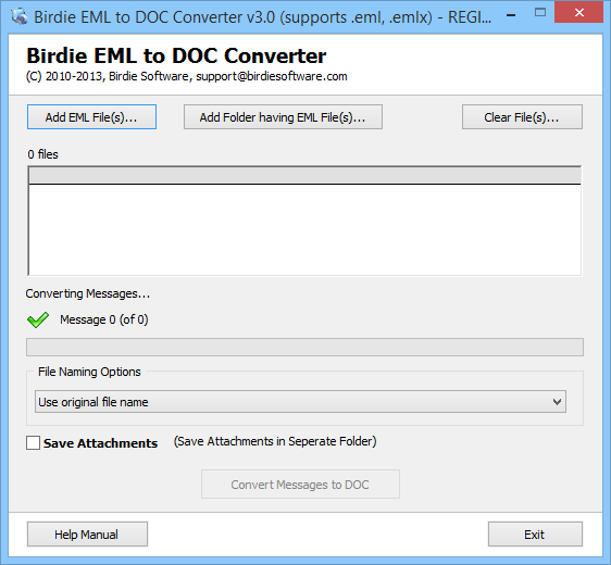 Launch EML to DOC Converter