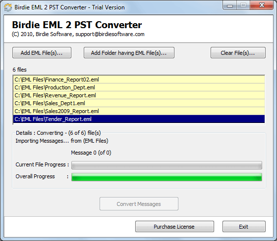 Import EML to Outlook 2010 PST 7.0