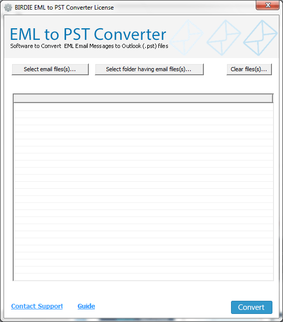 Convert EML to Outlook .PST file with Birdie EML 2 PST Converter