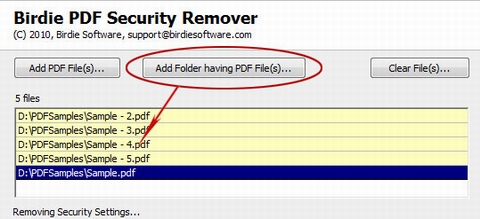 Birdie PDF Security Remover to Remover PDF Restrictions in Batch