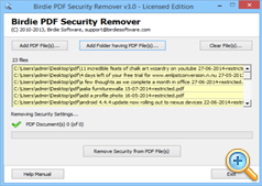 Click on Remove Security from PDF File(s)