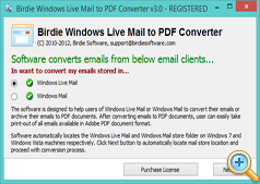 Lauch Software to convert Live Mail emails