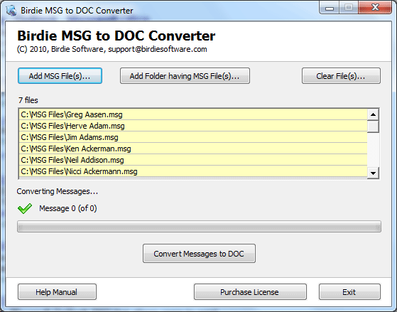 Birdie MSG to DOC converter to Convert MSG files to DOC