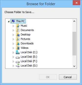 Browse the Folder
