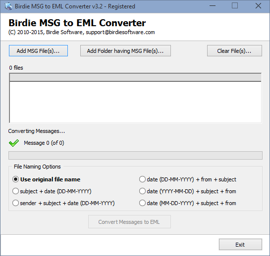 Launch MSG to EML Converter