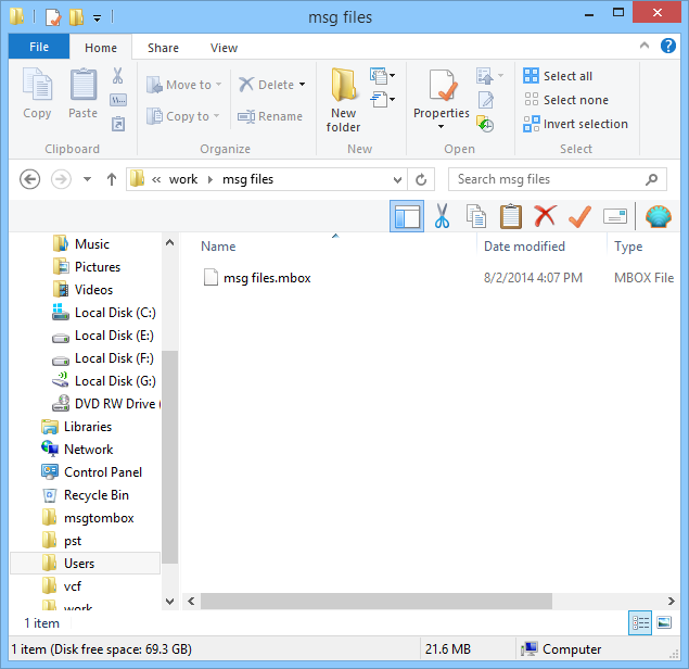 View MSG files in MBOX