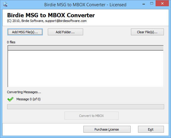 Launch MSG to MBOX Converter