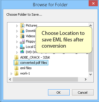 Choose Location to Save Coneverted Files