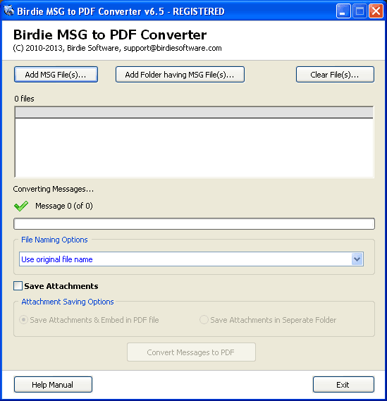 MSG to PDF Batch Converter 6.7
