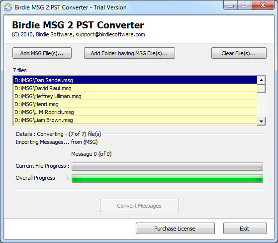 Export MSG to PST 2.3
