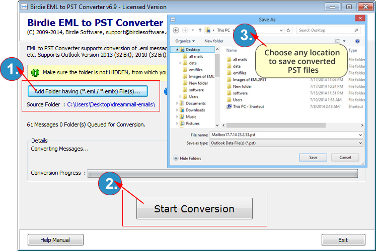 DreamMail to PST Converter