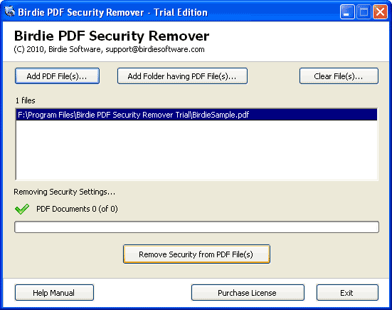 Batch PDF Security Remover 3.5