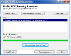 Birdie PDF Security Remover to Change Security of PDF