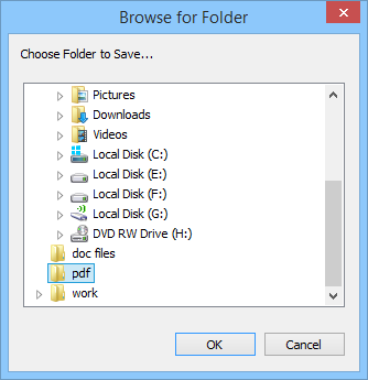 Browse folder