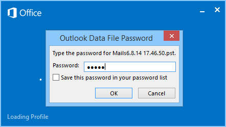 Copy Recovered Outlook Password