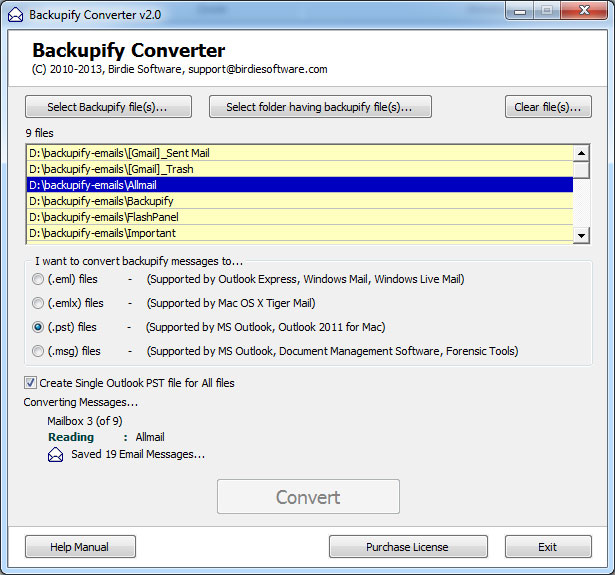 Convert MBOX to Outlook screenshot