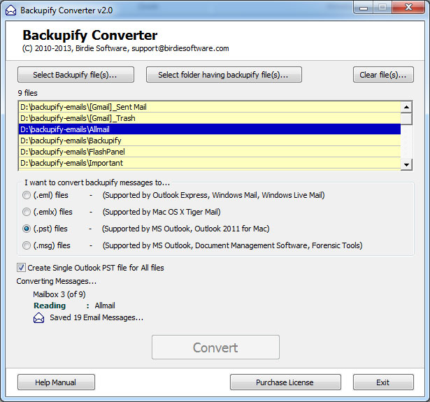 Import Data from Google Apps Backupify to Outlook screenshot