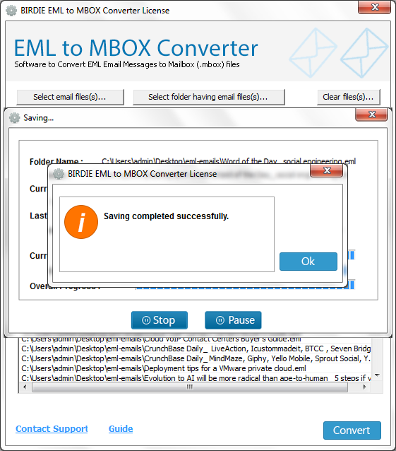 EML to MBOX Conversion done