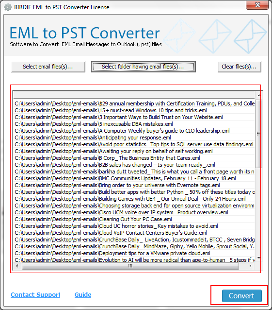 EML Files List