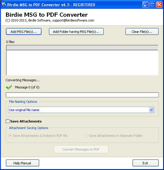 Outlook Messages to PDF screenshot