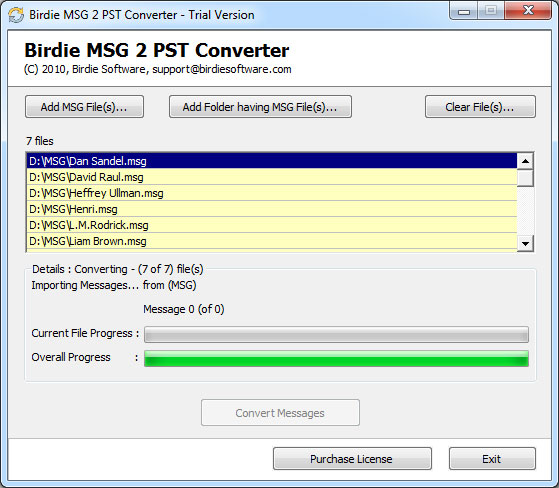 Import MSG to PST screenshot