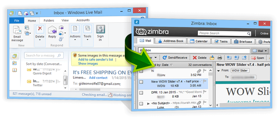 Import Windows Live Mail to Zimbra Desktop