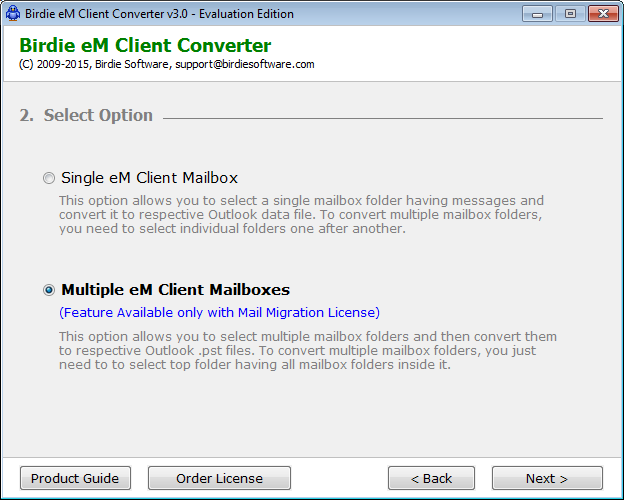 eM Client to Outlook screenshot