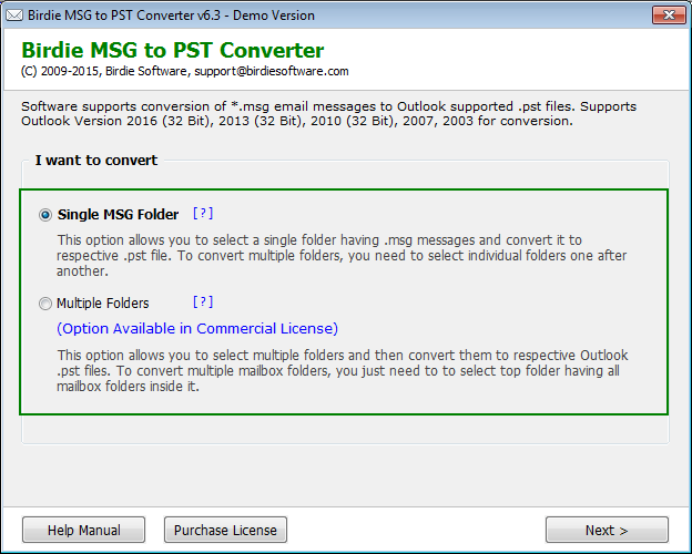 MSG to PST Converter screenshot