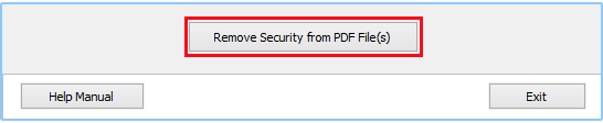 Check on Remove Security from PDF File(s) button