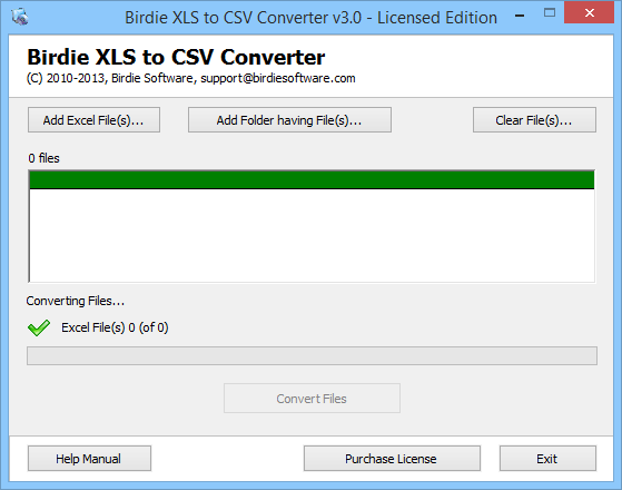 Launch XLS to CSV Converter