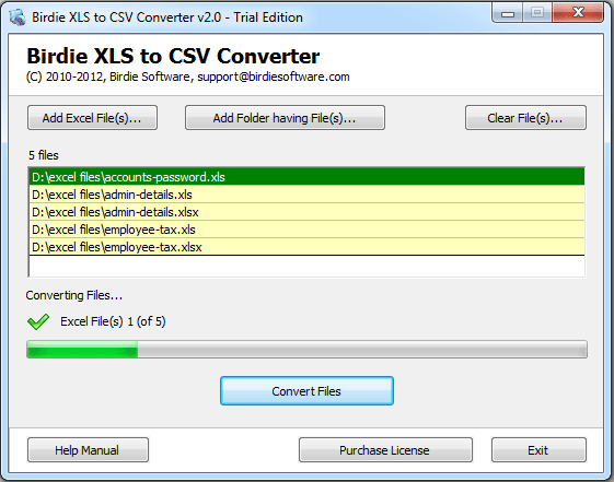 Batch XLS to CSV Converter screenshot